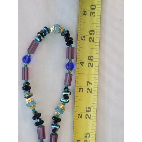 Beaded Necklace Acrylic Multi Colors 60" Long Strand - Picture 8 of 9